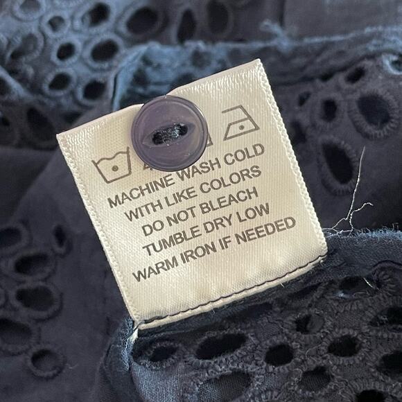 NEW MICHAEL STARS Dress Size Small Bernadette Navy Eyelet Cotton Shirtdress NWOT - Picture 16 of 16